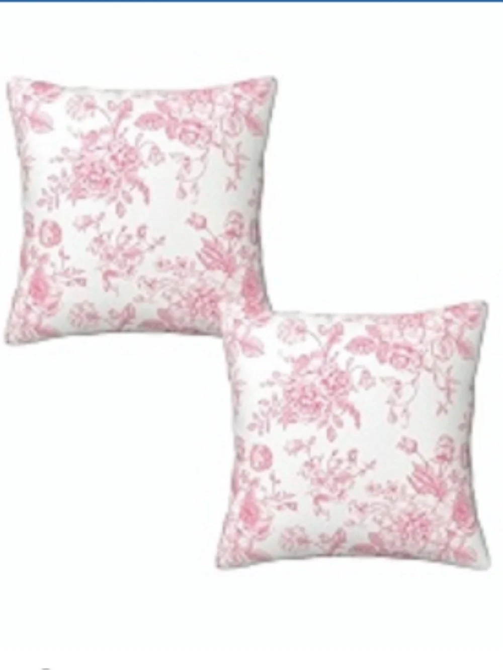 Vintage Chinoiserie Flower Pink PILLOW COVERS SQUARE 18x18” (2-pack)